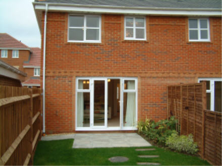 Exterior shot showing the garden