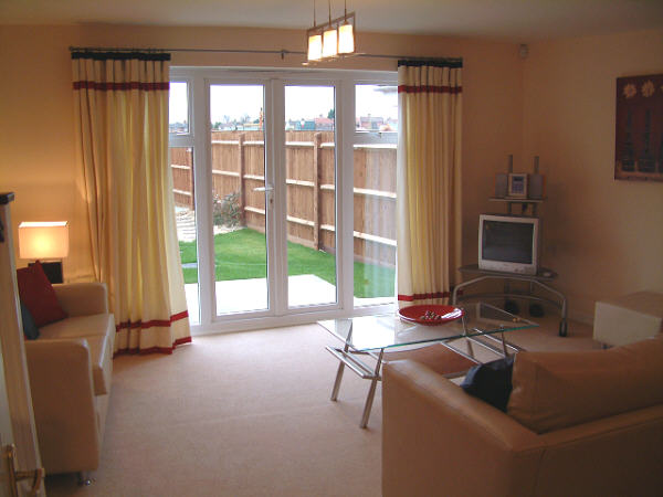 Lounge showing patio doors to the garden